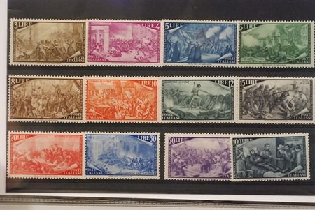 REPUBBLICA ITALIANA - 1948, Risorgimento 12 valori (580/91).(GOMMA ORIGINALE)