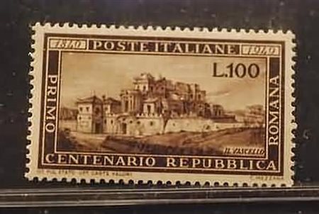 REPUBBLICA ITALIANA - 1949, Repubblica Romana, 100 lire bruno (600)....