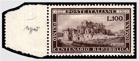 REPUBBLICA ITALIANA - 1949, Repubblica Romana, 100 lire (600) bordo a...