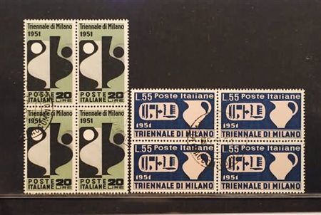 REPUBBLICA ITALIANA - 1951, Triennale di Milano, 2 valori cpl. (666/67)...