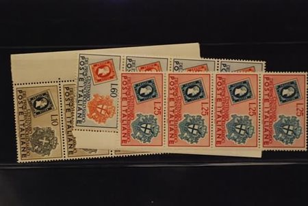 REPUBBLICA ITALIANA - 1951, Centenario Francobolli Sardegna, 3 valori cpl....
