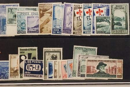 REPUBBLICA ITALIANA - 1951, l'annata cpl.(GOMMA INTEGRA)