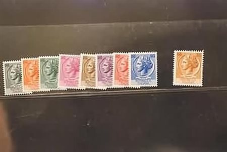 REPUBBLICA ITALIANA - 1953-54, Siracusana, 9 valori cpl. (710/18).(GOMMA...