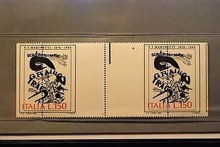 REPUBBLICA ITALIANA - 1976, Marinetti 150 lire con dentellatura verticale...