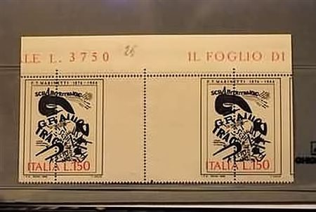 REPUBBLICA ITALIANA - 1976, Marinetti 150 lire con dentellatura verticale...