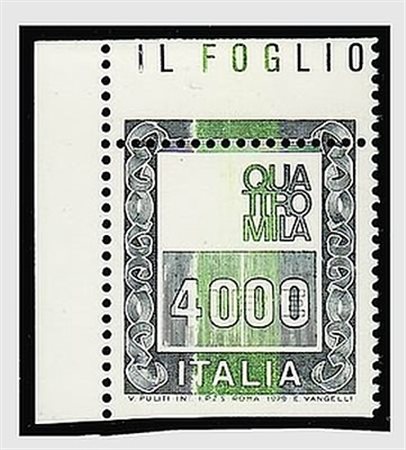REPUBBLICA ITALIANA - 1978, Alto valore, lire 4000 (1441) senza effigie e con...