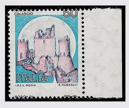 REPUBBLICA ITALIANA - 1980, Castelli, 50 lire Rocca di Calascio (1508) senza...
