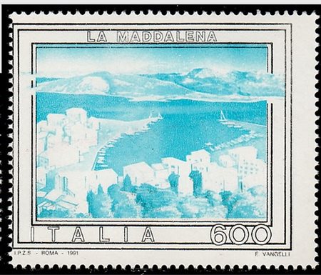 REPUBBLICA ITALIANA - 1991, La Maddalena 600 lire (1954) con sola stampa...