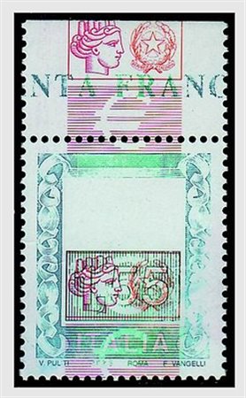 REPUBBLICA ITALIANA - 2002, Alti valori, euro 1,55 con stampa del giallo e...