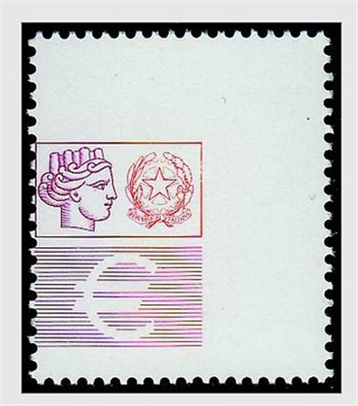 REPUBBLICA ITALIANA - 2002, Alti valori "euro" , varietà non catalogata con...