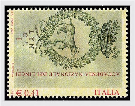 REPUBBLICA ITALIANA - 2003, Accademia dei Lincei con scritte a destra...
