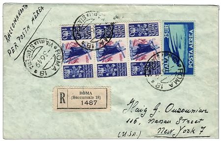 REPUBBLICA ITALIANA - 1949, Posta aerea, S.ta Caterina 100 lire (146)...