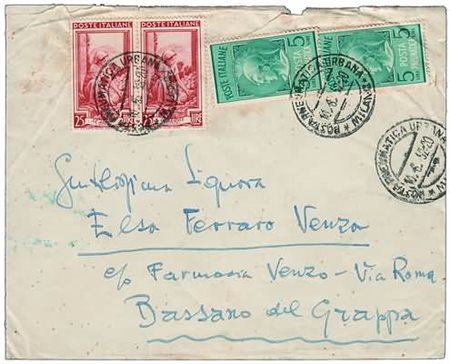 REPUBBLICA ITALIANA - 1952, Posta Pneumatica 5 lire (19) 2 esemplari + Lavoro...