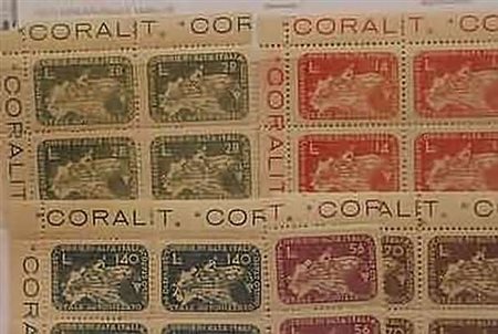 SERVIZI PRIVATI AUTORIZZATI - 1945, CORALIT, Ciclista, 5 valori cpl. (8/12)...