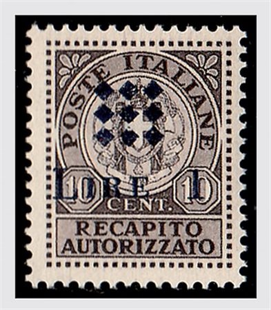 EMISSIONI LOCALI E C.L.N. - 1945, GUIDIZZOLO, Recapito 1 lira su 10 c. bruno...