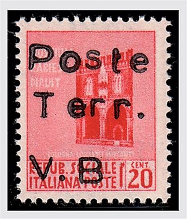 EMISSIONI LOCALI E C.L.N. - 1945, VALLE BORMIDA, soprastampe di prova, 20 c....