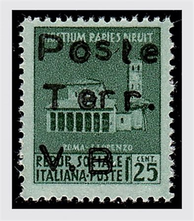 EMISSIONI LOCALI E C.L.N. - 1945, VALLE BORMIDA, soprastampe di prova, 25 c....