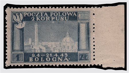 CORPO POLACCO - 1946, Vittorie Polacche 1 z. girgio violaceo (3b) bordo a...