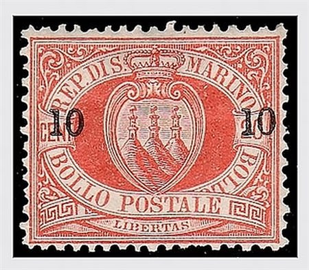 SAN MARINO - 1892, Stemma soprastampati, 4 valori cpl. (8/11) discreta...