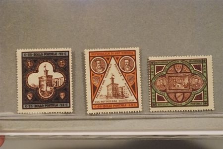 SAN MARINO - 1894, Inaugurazione Palazzo del Governo, 3 valori cpl. (23/25)....