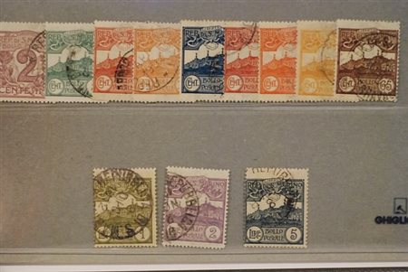 SAN MARINO - 1903, Cifra o Veduta, 12 valori cpl. (34/45).(USATO)