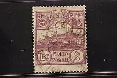 SAN MARINO - 1903, Veduta 2 lire violetto (44).(USATO)