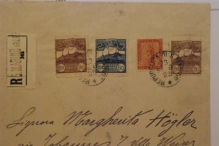 SAN MARINO - 1925, Veduta 20 c. + 80 c. + 90 c. (73+78+79) + Statua della...