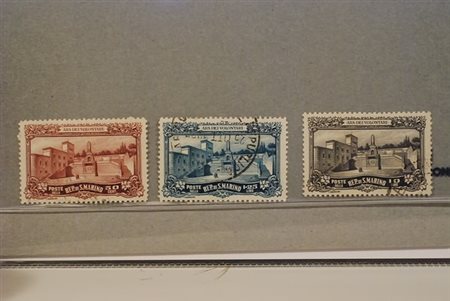 SAN MARINO - 1927, Ara dei volontari 3 valori cpl. (134/36).(USATO)