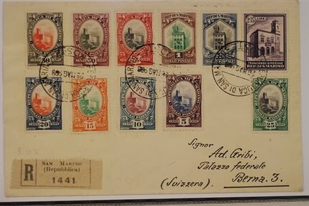 SAN MARINO - 1933, Palazzetto 2,75 lire (163) + 10 esemplari della serie...