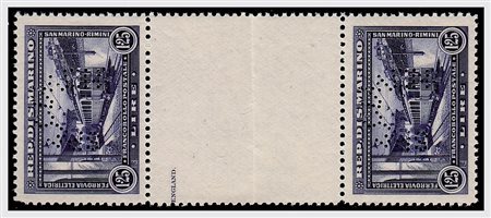 SAN MARINO - 1932, Ferrovia Rimini-S. Marino, saggio da 1,25 lire violetto...