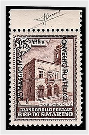 SAN MARINO - 1933, Palazzetto soprastampato per il Convegno Filatelico, 4...
