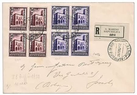 SAN MARINO - 1933, Palazzetto soprastampati per il Convegno Filatelico, 4...