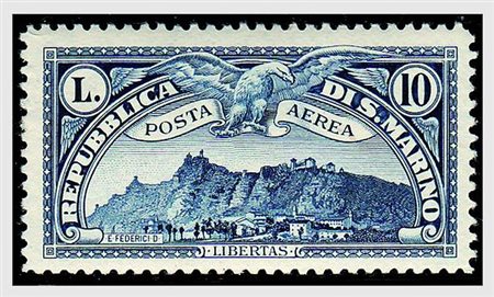 SAN MARINO - 1931, Posta aerea, Veduta 10 valori cpl. (1/10). (alto valore...