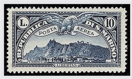 SAN MARINO - 1931, Posta aerea, Veduta 10 valori cpl. (1/10).(GOMMA ORIGINALE)