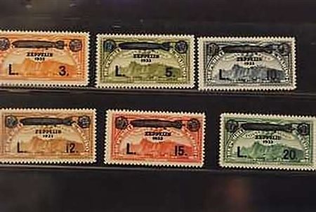 SAN MARINO - 1933, Posta aerea, Zeppelin 6 valori cpl. (11/16).(GOMMA INTEGRA)