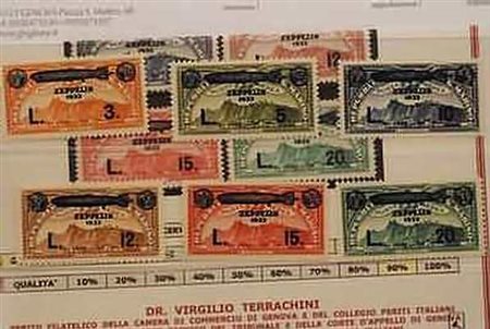 SAN MARINO - 1933, Posta aerea, Zeppelin 6 valori cpl. (11/16).(GOMMA INTEGRA)