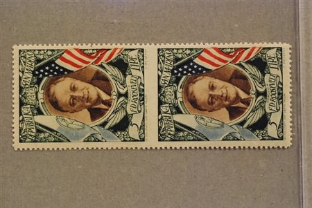 SAN MARINO - 1947, Posta aerea, Roosevelt 5 lire coppia verticale non...