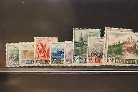 SAN MARINO - 1950, Posta aerea, Vedute 9 valori cpl. (83/91).(GOMMA INTEGRA)