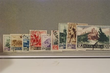 SAN MARINO - 1950, Posta aerea, Vedute 9 valori cpl. (83/91).(USATO)