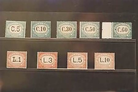 SAN MARINO - 1897-19, Segnatasse 9 valori cpl. (1/9).(GOMMA INTEGRA)