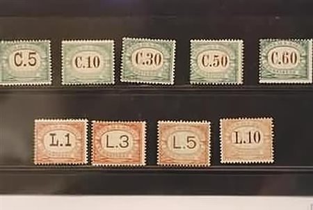 SAN MARINO - 1897-19, Segnatasse 9 valori cpl. (1/9).(GOMMA INTEGRA)