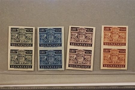 SAN MARINO - 1945, Segnatasse, 4 valori non dentellati (68a, 69a, 72a, 73a)...