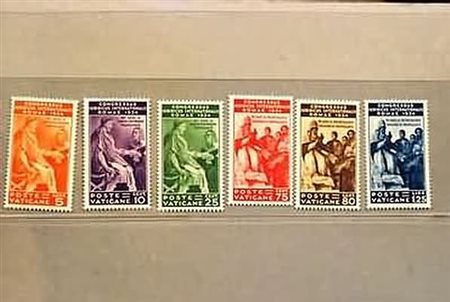 VATICANO - 1935, Congresso Giuridico, 6 valori cpl. (41/46). I 3 alti valori...