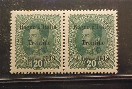 TERRE REDENTE - 1918, TRENTINO-ALTO ADIGE, 20 h. coppia orizzontale di cui...