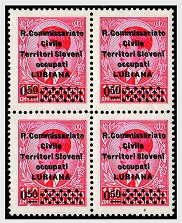 OCCUPAZIONI ITALIANE - II GUERRA - 1941, LUBIANA, 0,50 su 1,50 con doppia...