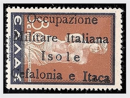 OCCUPAZIONI ITALIANE - II GUERRA - 1941, ITACA, 80 lire bistro e nero con...