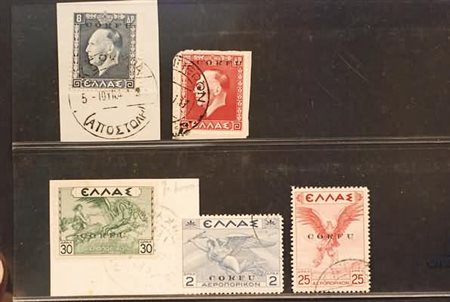 OCCUPAZIONI ITALIANE - II GUERRA - 1941, CORFU' alcuni esemplari usati...