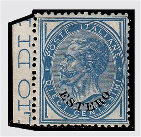 UFFICI POSTALI ALL'ESTERO/LEVANTE - 1878-79, SOPR.ESTERO, 10 cent.azzurro...