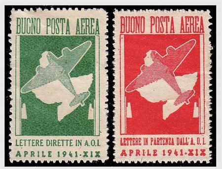 AFRICA ORIENTALE ITALIANA - 1941, Franchigia militare, 2 valori (1/2)....