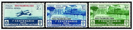 EGEO - 1934, Medaglie, 20 valori cpl. (80/90+A.38/46) tutti i valori firmati...